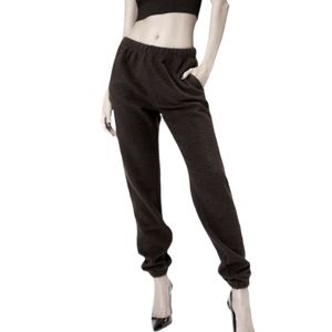 Good American NWT Sherpa Boyfriend Sweatpant Jogger Black Women's Small & Large